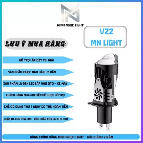BiCauMiNi V22 PRO NEW 2026, 55W Phù Hợp Cho OTo Xe Máy H4 - DC 12-24V ( Tặng Kèm 1 Hậu Audi )