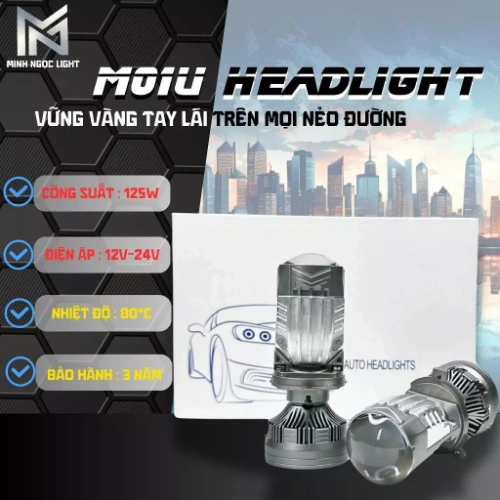 ĐÈN PHA BICAUMINI M01U-125W H4-12-24V - SX 2025 BH 2NĂM