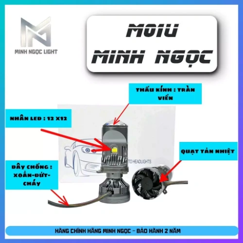 ĐÈN PHA BICAUMINI M01U-125W H4-12-24V - SX 2025 BH 2NĂM