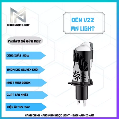 BiCauMiNi V22 PRO NEW 2026, 55W Phù Hợp Cho OTo Xe Máy H4 - DC 12-24V ( Tặng Kèm 1 Hậu Audi )