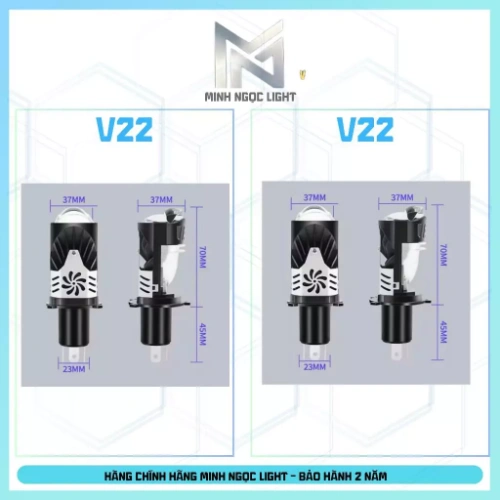 BiCauMiNi V22 PRO NEW 2026, 55W Phù Hợp Cho OTo Xe Máy H4 - DC 12-24V ( Tặng Kèm 1 Hậu Audi )