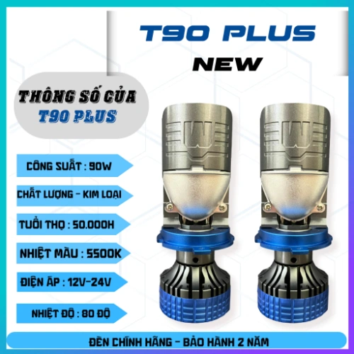 T90 PLUS 2024 90W THẤU KÍNH, CHỐNG CHÓI MẮT NGƯỜI ĐỐI DIỆN... 12v vs 24v H4