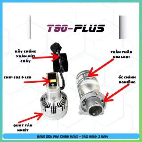 T90 PLUS 2024 90W THẤU KÍNH, CHỐNG CHÓI MẮT NGƯỜI ĐỐI DIỆN... 12v vs 24v H4