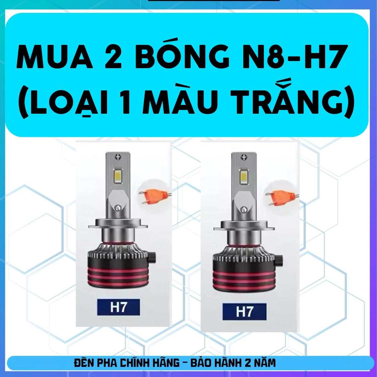 Đèn Led Pha ( N8 - N8S ) H4 -H11-H7-H1-H3-HB3 -HB4 cho OTO - Xe Máy - Công Suất 60W Cos - 65W Pha- BH 24 tháng