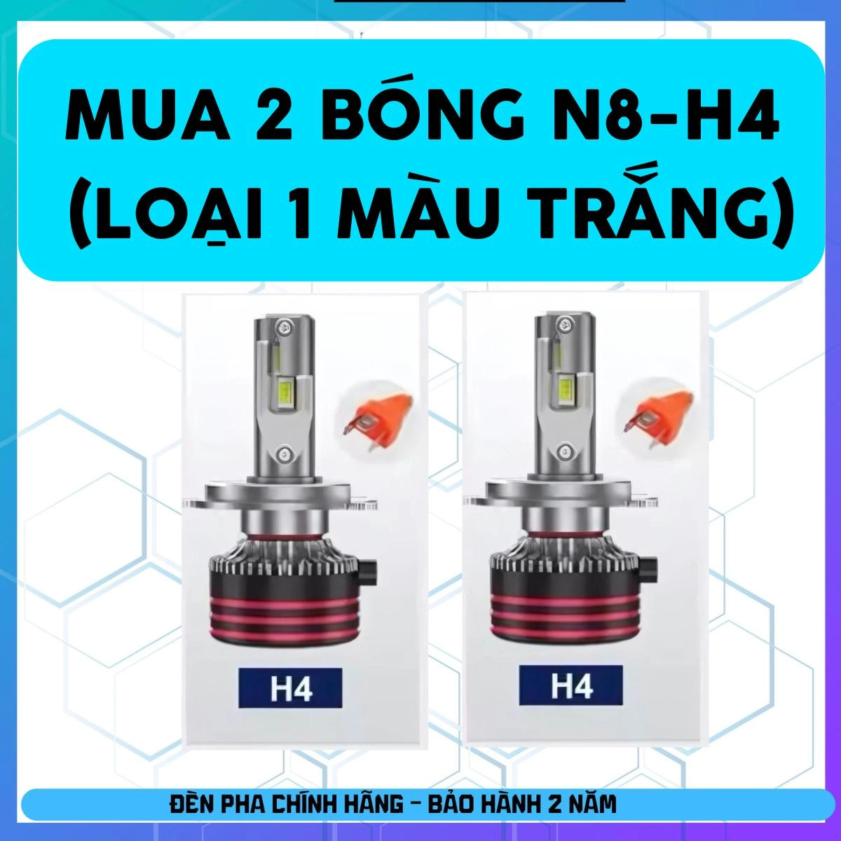 Đèn Led Pha ( N8 - N8S ) H4 -H11-H7-H1-H3-HB3 -HB4 cho OTO - Xe Máy - Công Suất 60W Cos - 65W Pha- BH 24 tháng
