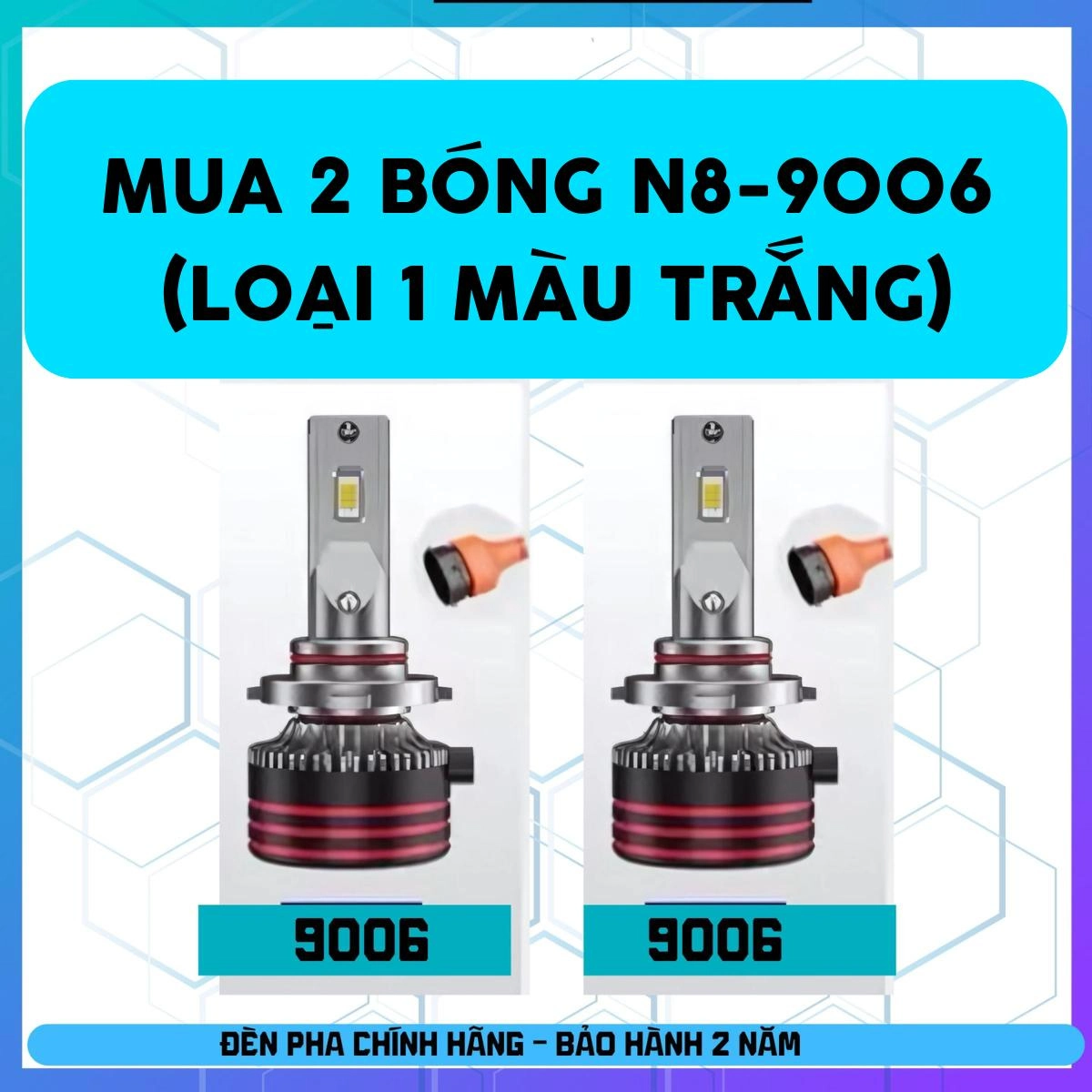 Đèn Led Pha ( N8 - N8S ) H4 -H11-H7-H1-H3-HB3 -HB4 cho OTO - Xe Máy - Công Suất 60W Cos - 65W Pha- BH 24 tháng