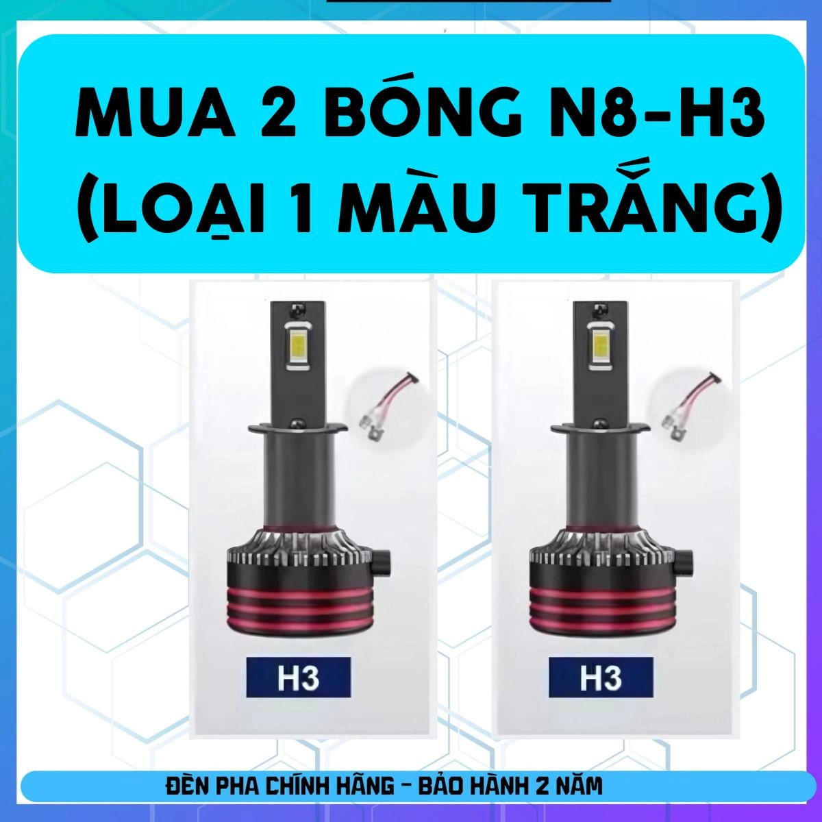 Đèn Led Pha ( N8 - N8S ) H4 -H11-H7-H1-H3-HB3 -HB4 cho OTO - Xe Máy - Công Suất 60W Cos - 65W Pha- BH 24 tháng