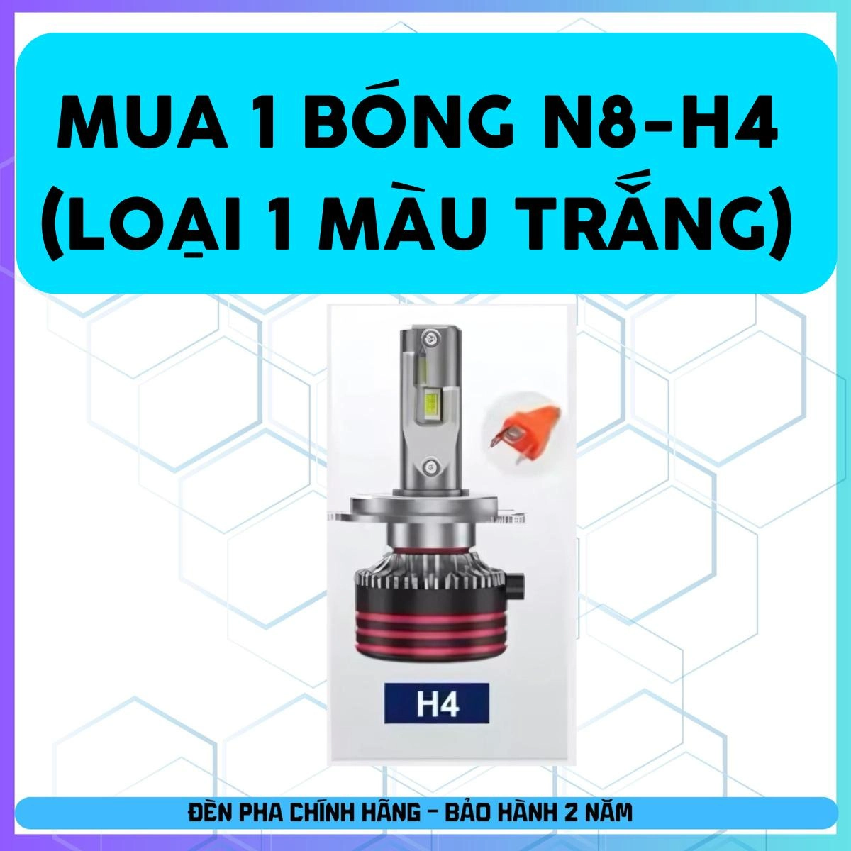 Đèn Led Pha ( N8 - N8S ) H4 -H11-H7-H1-H3-HB3 -HB4 cho OTO - Xe Máy - Công Suất 60W Cos - 65W Pha- BH 24 tháng