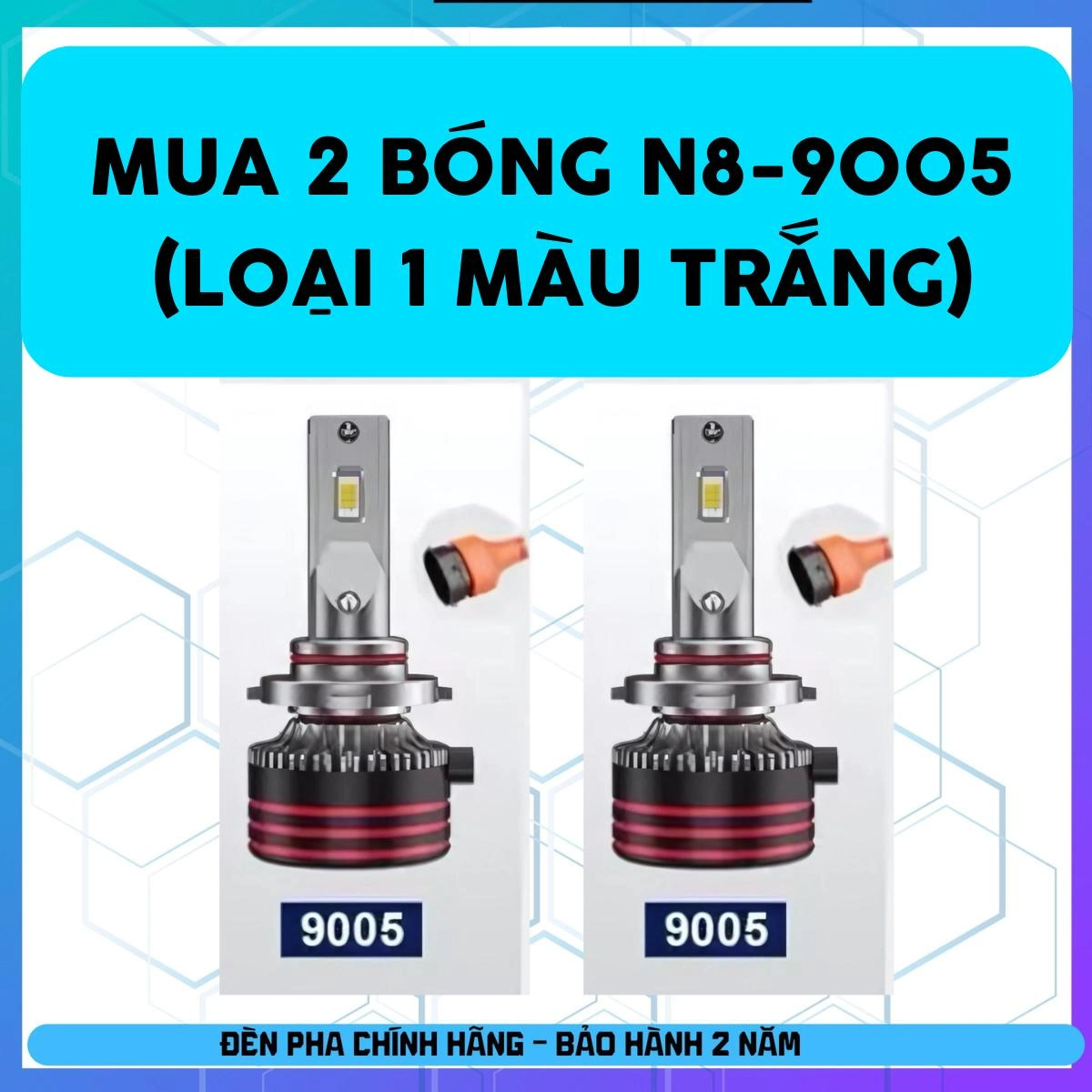 Đèn Led Pha ( N8 - N8S ) H4 -H11-H7-H1-H3-HB3 -HB4 cho OTO - Xe Máy - Công Suất 60W Cos - 65W Pha- BH 24 tháng