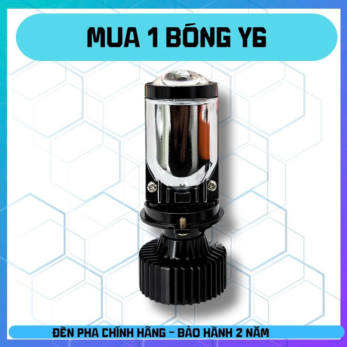 ĐÈN PHA LED Y6-H4 Mẫu mới 2026 . Bảo hành chính hãng 2 năm lỗi 1 đổi 1 trong 730 ngày - Mang lại ánh sáng tốt và cảm giác lái an toàn Đèn Pha Đèn Phụ Tùng