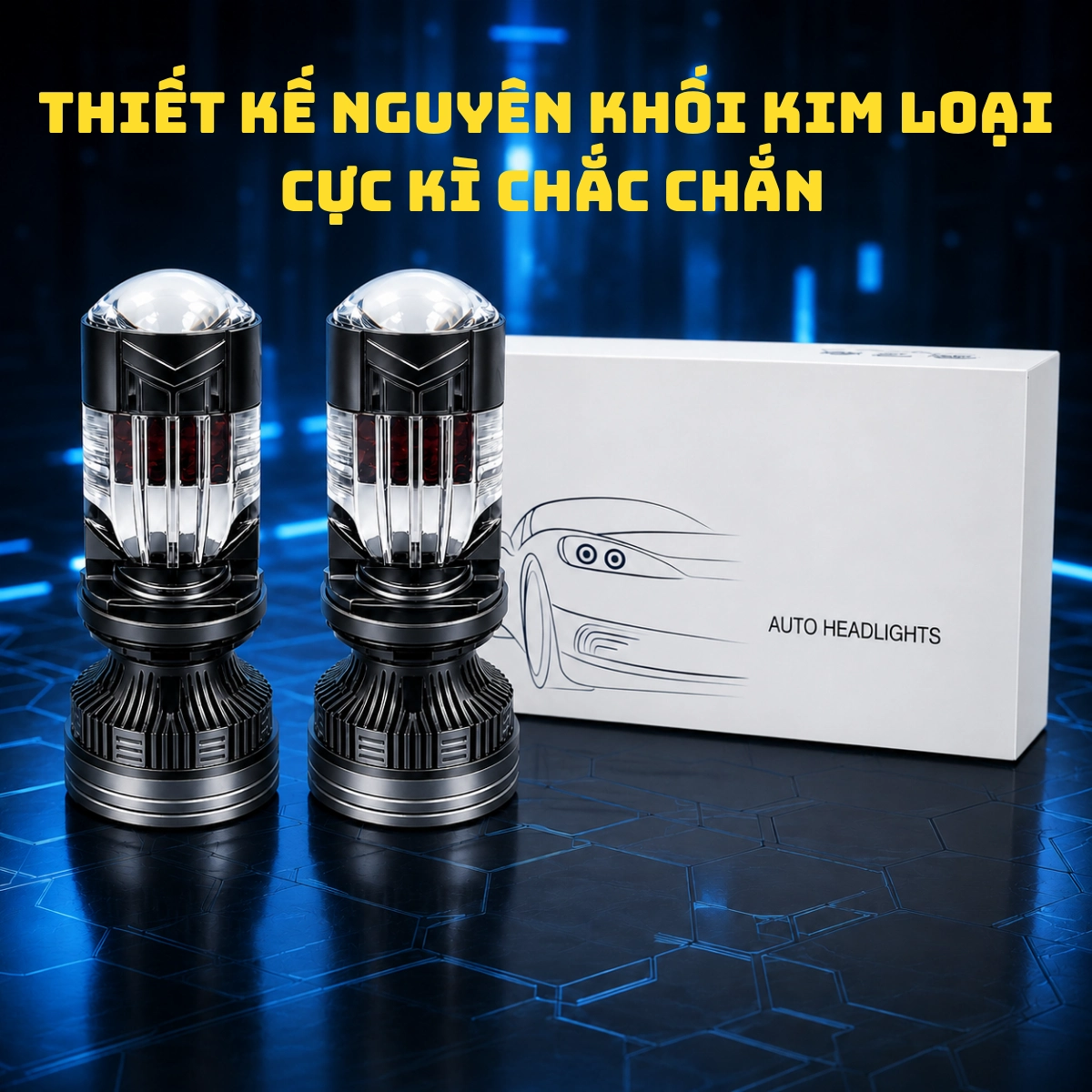ĐÈN PHA BICAUMINI M01U -120W H4- 12-24V  Bảo hành 2 năm