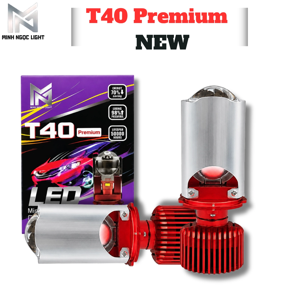 ĐÈN PHA LED T40 -PREMIUM- BH 24 Tháng ! Đèn Pha Bi Cầu Mini