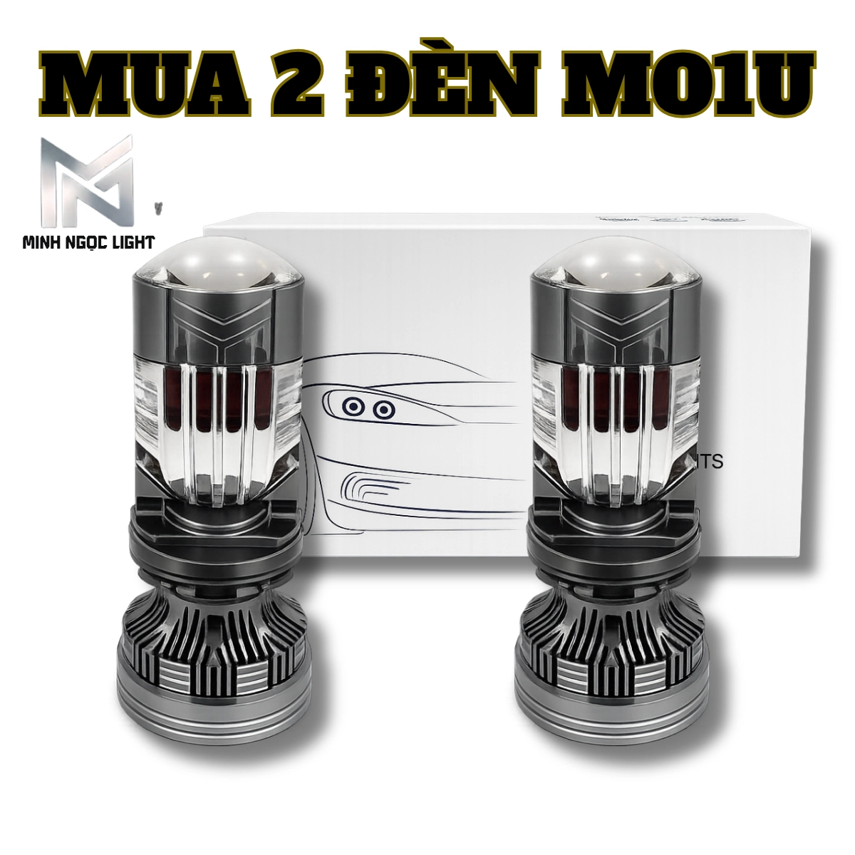 ĐÈN PHA BICAUMINI M01U -120W H4- 12-24V  Bảo hành 2 năm