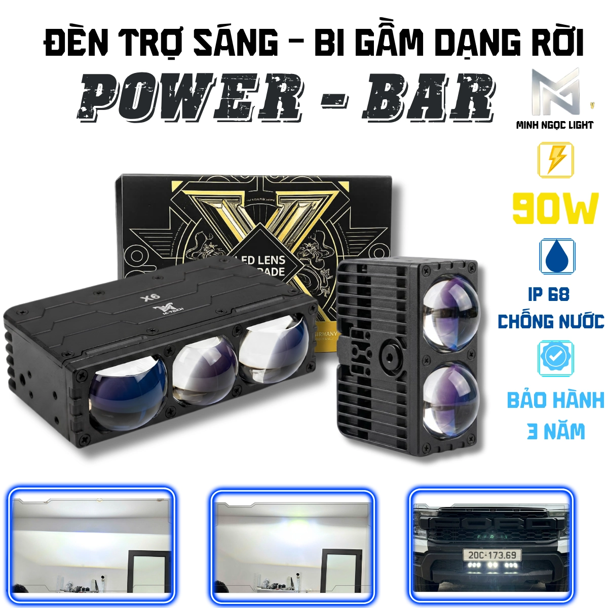 ĐÈN TRỢ SÁNG POWER BAR 90w ÁNH SÁNG TRẮNG . CÓ QUẠT TẢN NHIỆT