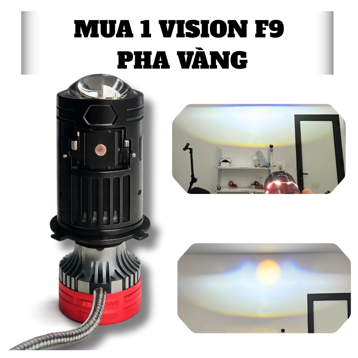 ĐÈN PHA DẪN SÁNG VISION F9 MẪU MỚI NHẤT 2025 NÉT CẮT BẰNG