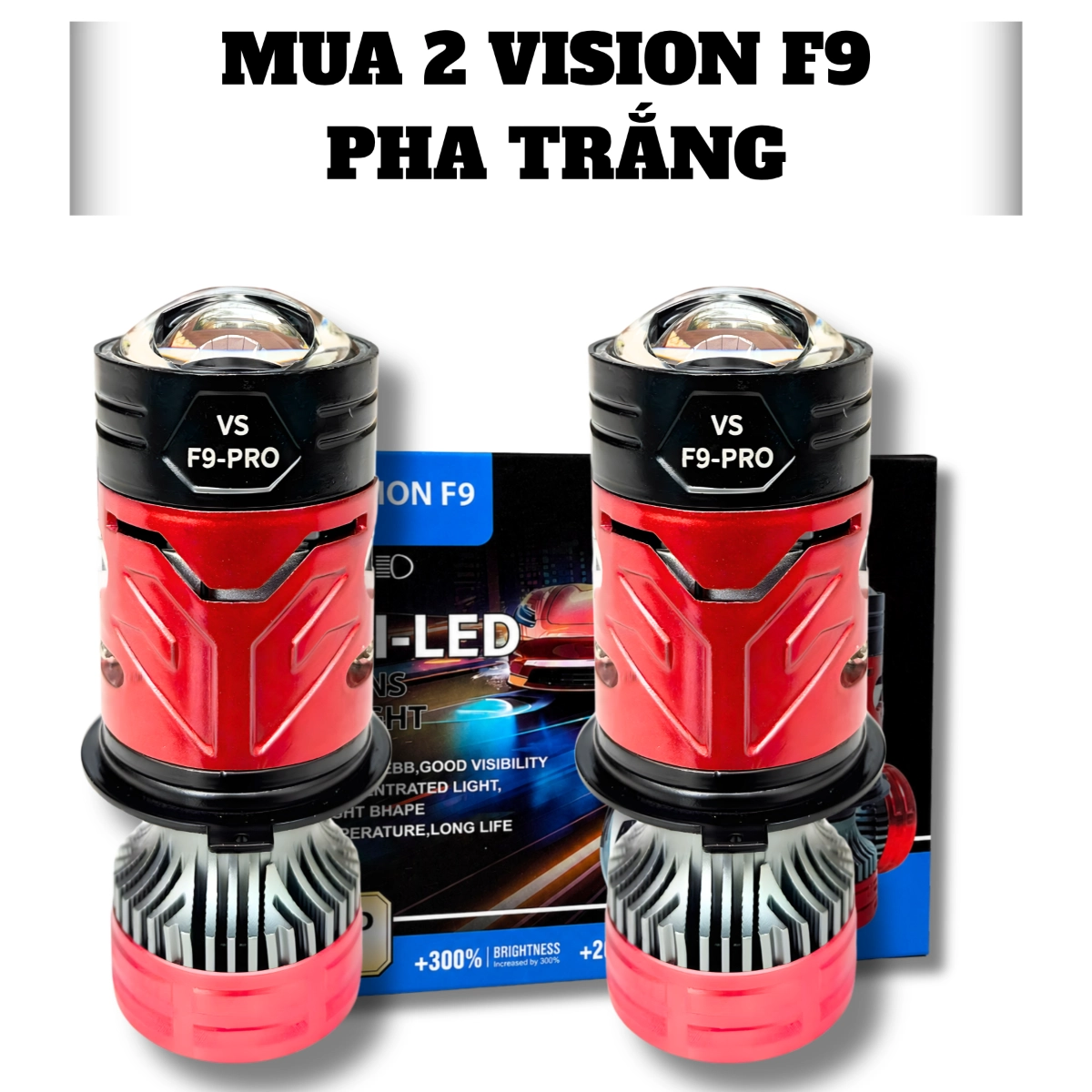 ĐÈN PHA DẪN SÁNG VISION F9 MẪU MỚI NHẤT 2025  NÉT CẮT BẰNG