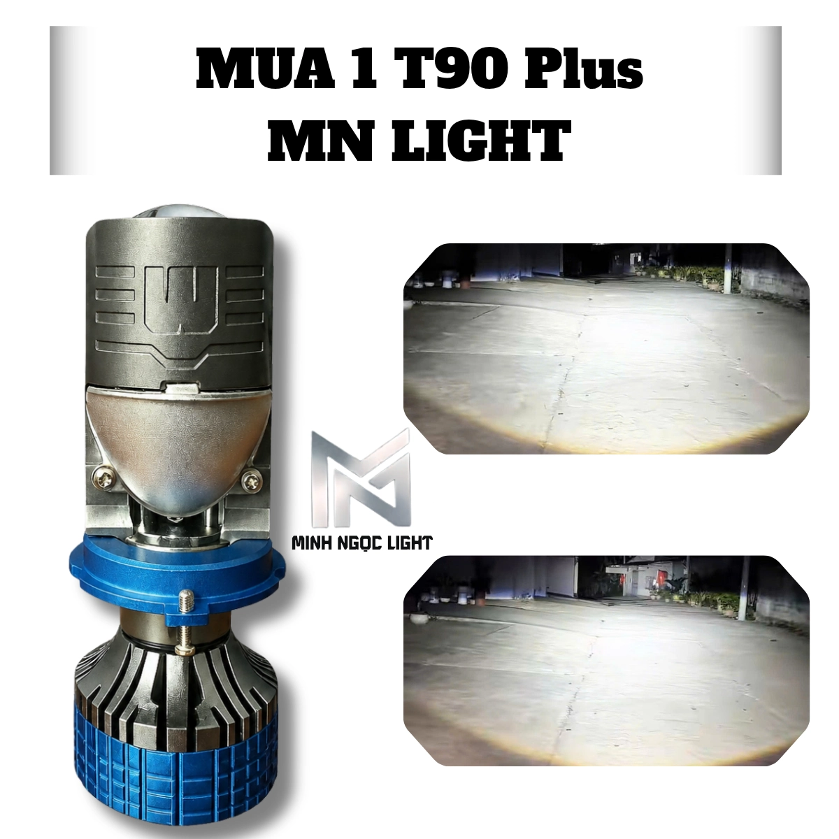 ĐÈN PHA Led T90 Plus + CHÂN H4 trong phân khúc Bi Cầu MiNi - Bảo hành 2 năm lỗi 1 đổi 1 ! Đèn Pha Đèn Ô Tô Máy H4 12v vs 24v
