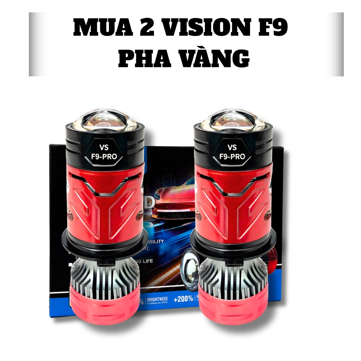 ĐÈN PHA DẪN SÁNG VISION F9 MẪU MỚI NHẤT 2025  NÉT CẮT BẰNG