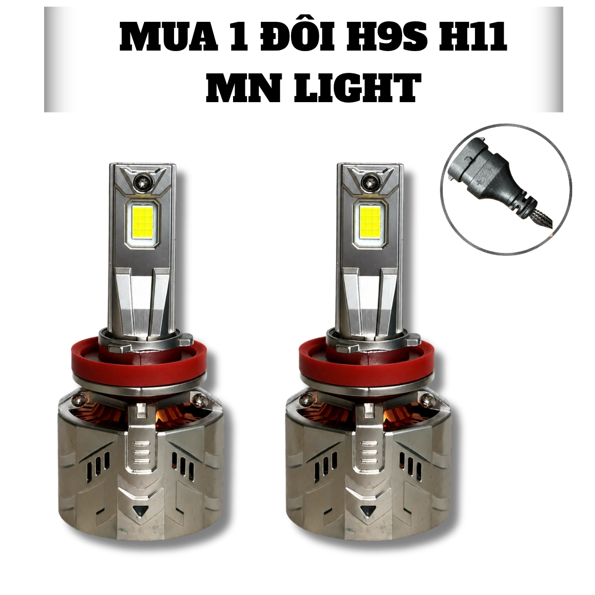 Đèn led tăng sáng H9S -115w- BH 24 Tháng lỗi 1 đổi 1 Dành cho OTo Xe Máy  12 và 24V Bảo Hành 2 năm Đèn Pha