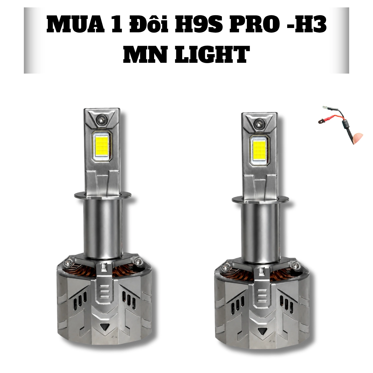 Đèn led tăng sáng H9S -115w- BH 24 Tháng lỗi 1 đổi 1 Dành cho OTo Xe Máy  12 và 24V Bảo Hành 2 năm Đèn Pha
