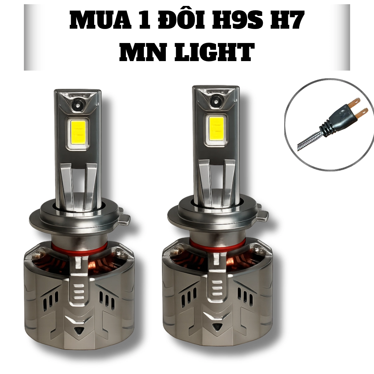 Đèn led tăng sáng H9S -115w- BH 24 Tháng lỗi 1 đổi 1 Dành cho OTo Xe Máy  12 và 24V Bảo Hành 2 năm Đèn Pha