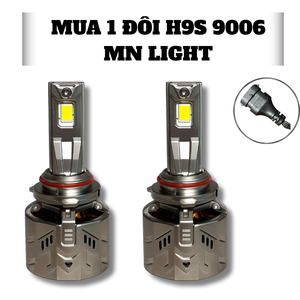 Đèn led tăng sáng H9S -115w- BH 24 Tháng lỗi 1 đổi 1 Dành cho OTo Xe Máy  12 và 24V Bảo Hành 2 năm Đèn Pha