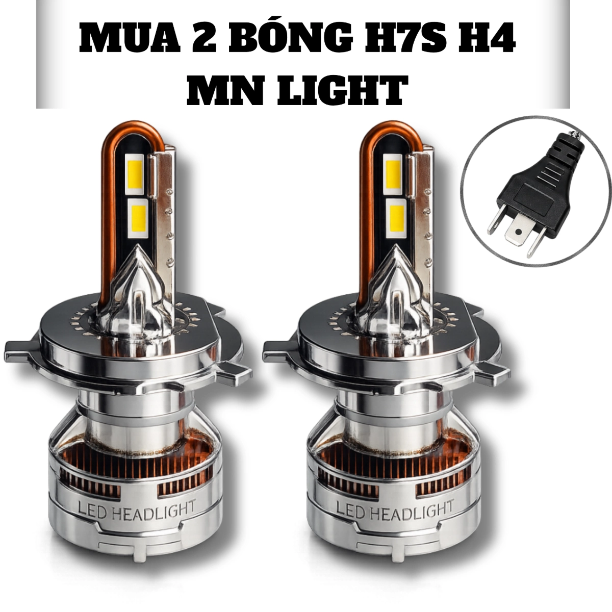 Đèn Led H7S  Mẫu 6/2026 Chân H4, H11 BH 24 Tháng