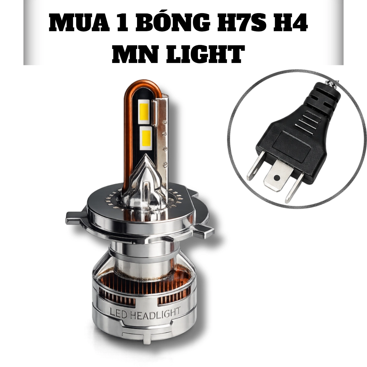 Đèn Led H7S Mẫu 6/2026 Chân H4, H11 BH 24 Tháng