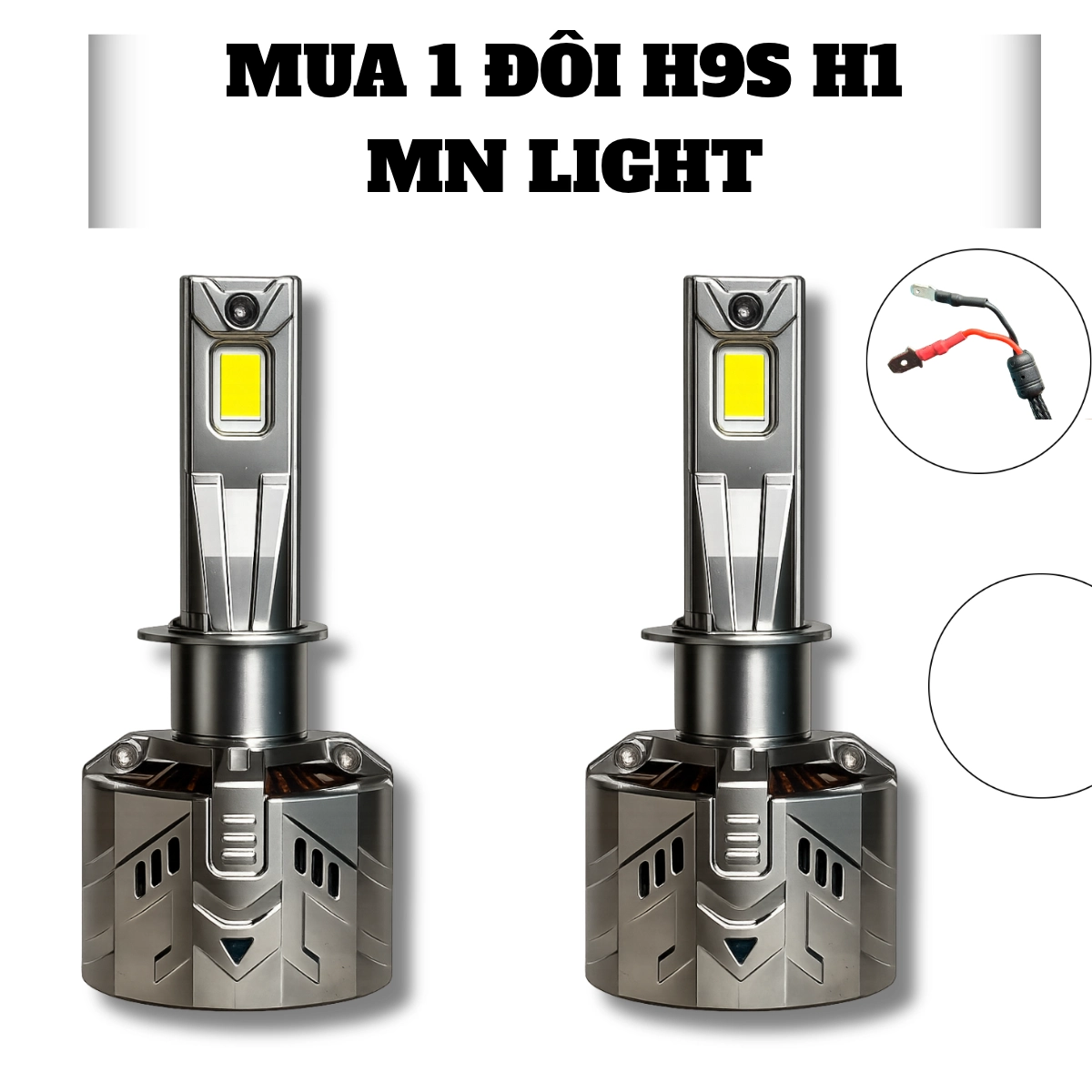 Đèn led tăng sáng H9S -115w- BH 24 Tháng lỗi 1 đổi 1 Dành cho OTo Xe Máy  12 và 24V Bảo Hành 2 năm Đèn Pha