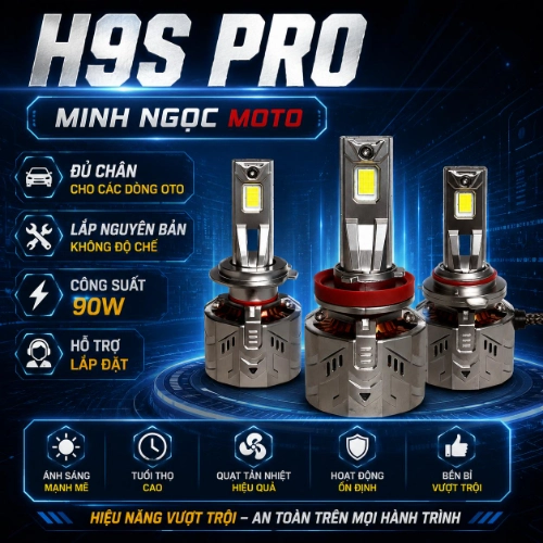 Đèn led tăng sáng H9S -115w- BH 24 Tháng lỗi 1 đổi 1 Dành cho OTo Xe Máy  12 và 24V Bảo Hành 2 năm Đèn Pha